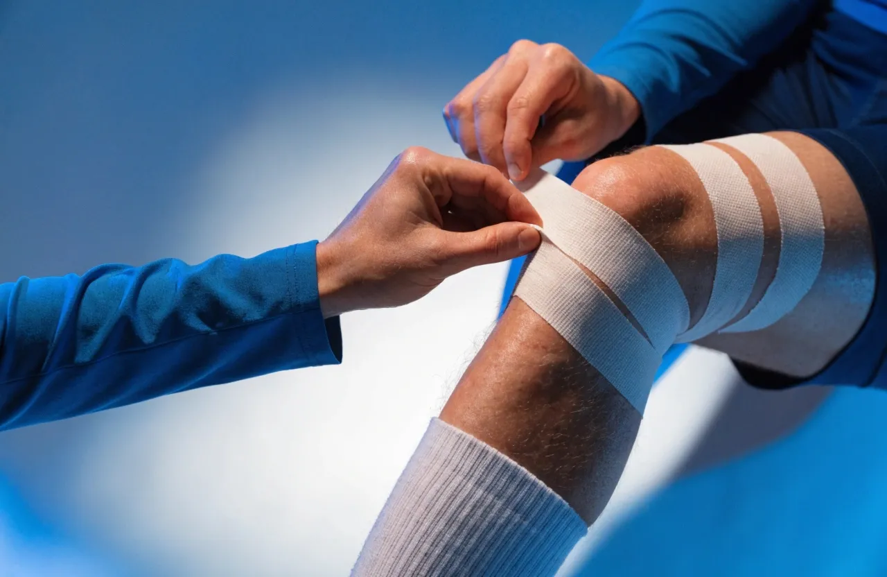 Atleta em recuperação de lesão esportiva